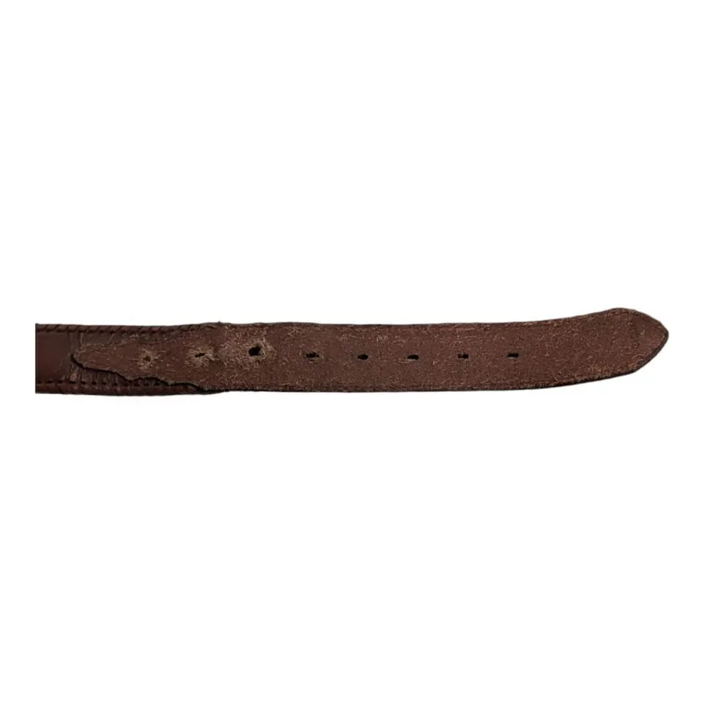 Vintage Leather Conch Scalloped Medallion Western Belt, 45-52